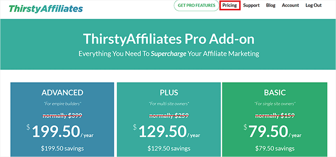 ThirstyAffiliates pricing