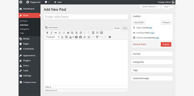 WordPress 3.8 admin UI