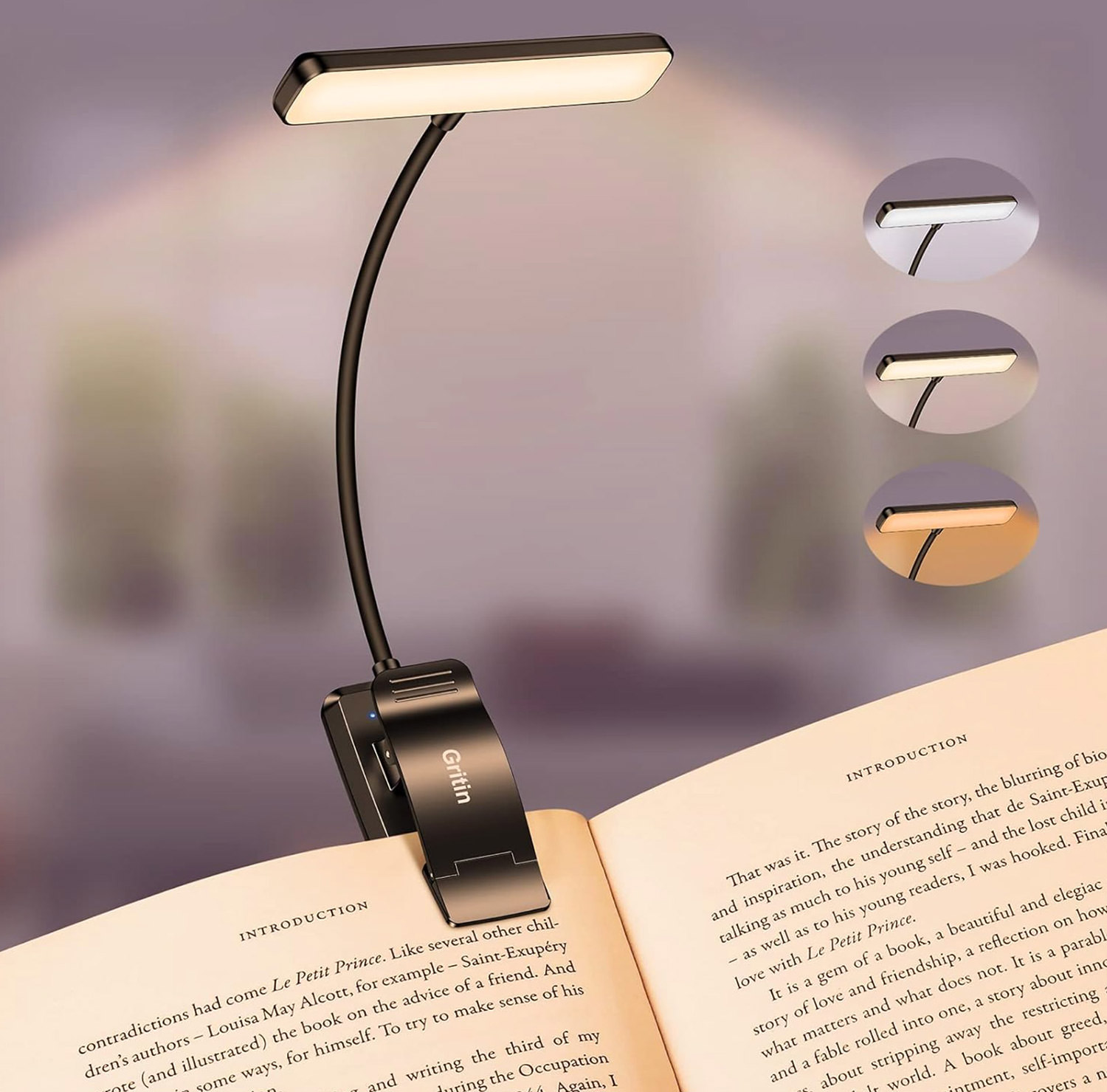 Gritin 19 LED Rechargeable Book Light