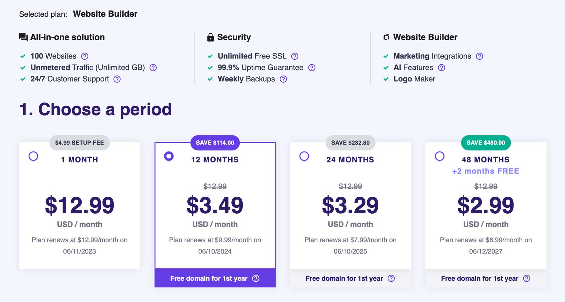 Hostinger pricing