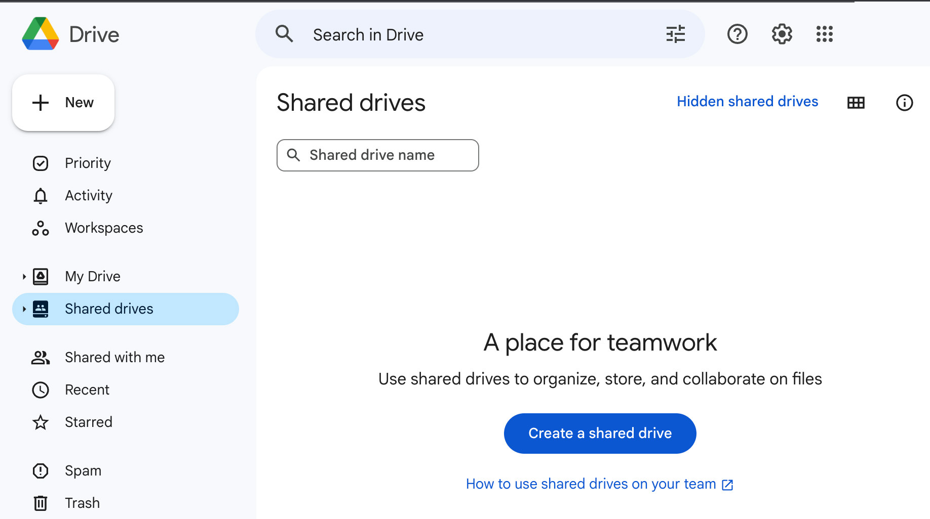 Create share drive