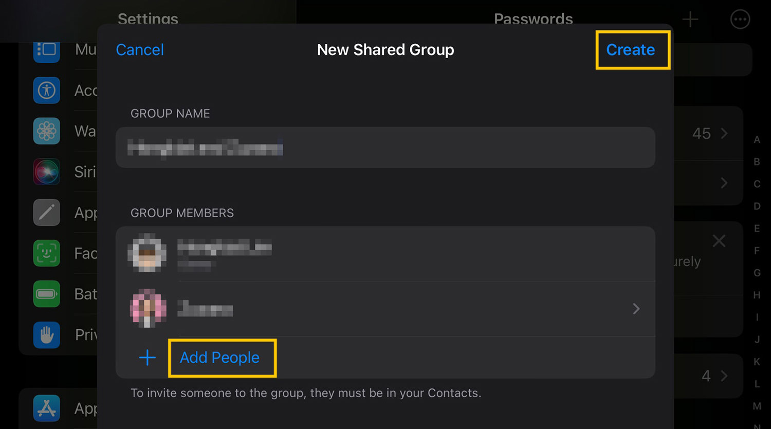 Create password group