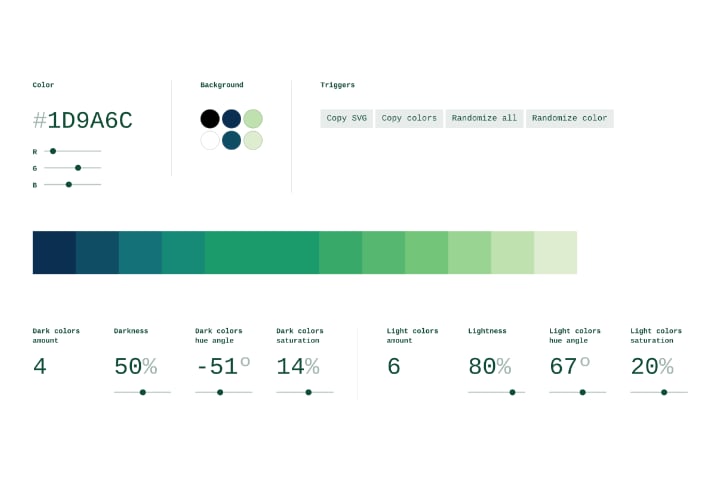 Scale color tool interface