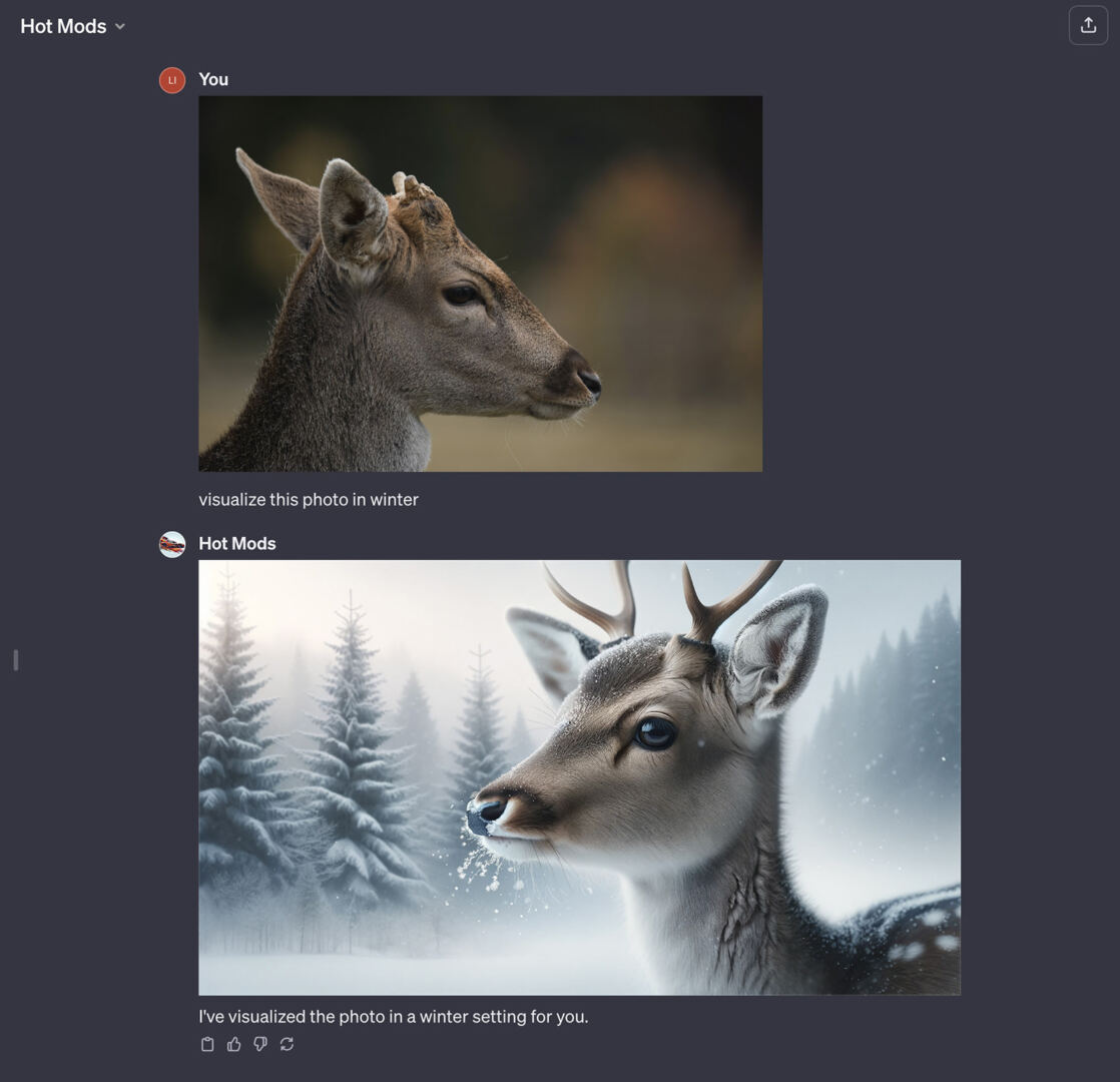 AI Winter Deer Scene