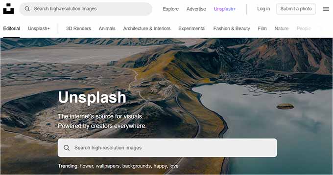 Unsplash website