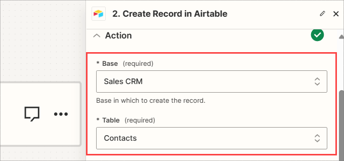 Add base and table to zap 