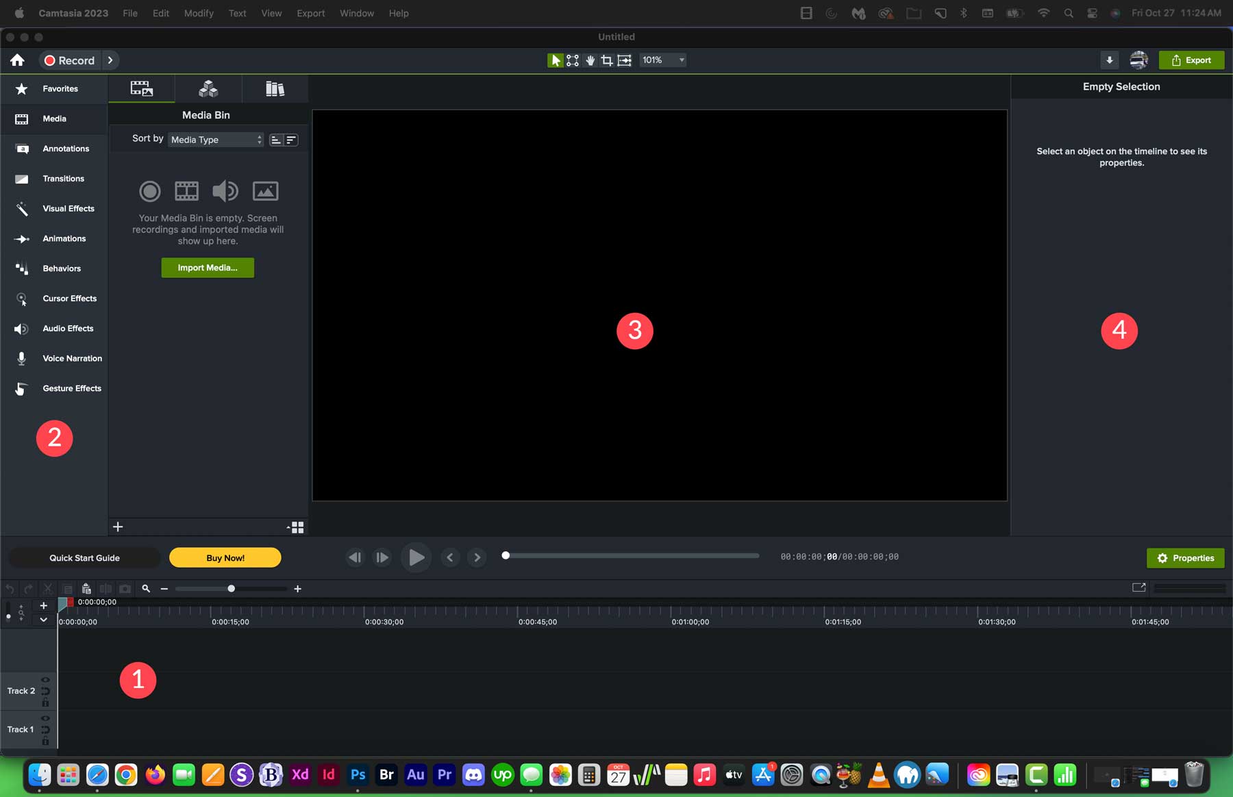 Camtasia interface