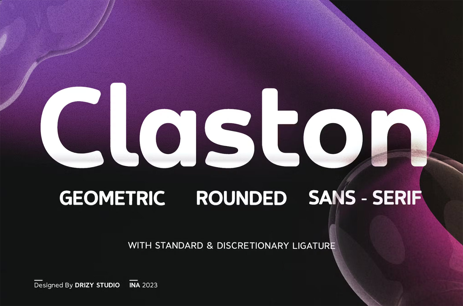 Claston geometric rounded font