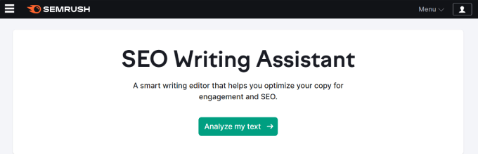 SEMrush writing assistant 