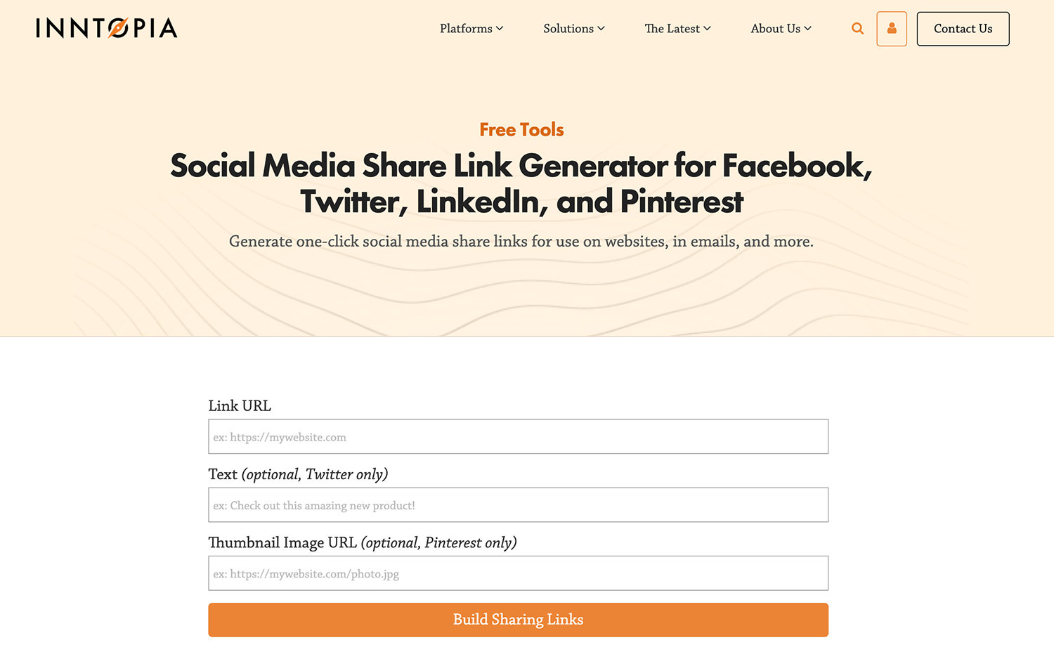 Social Media Share Link Generator