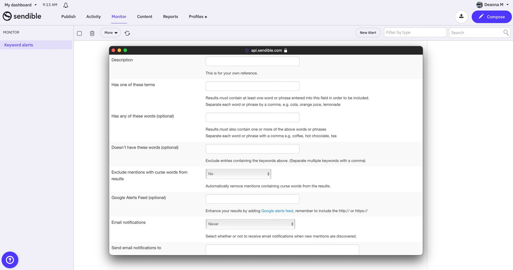 Social media monitoring