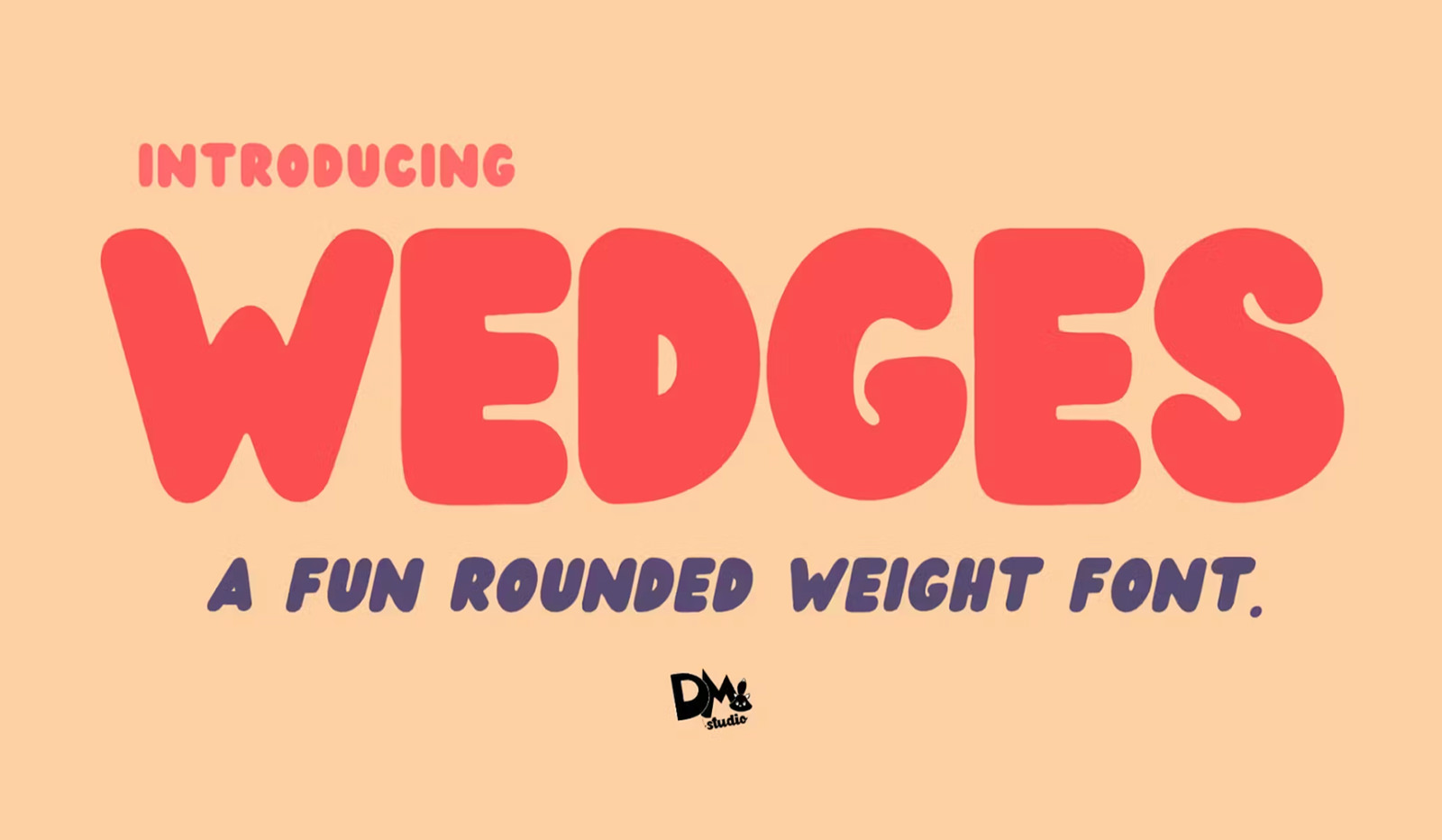 Wedges rounded font example