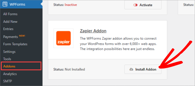 Zapier addon 