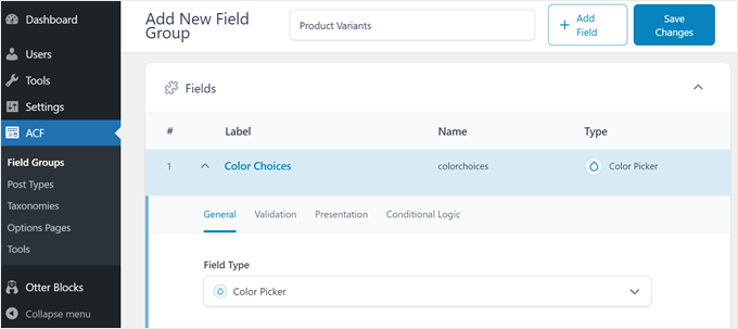 Example of using Advanced Custom Fields