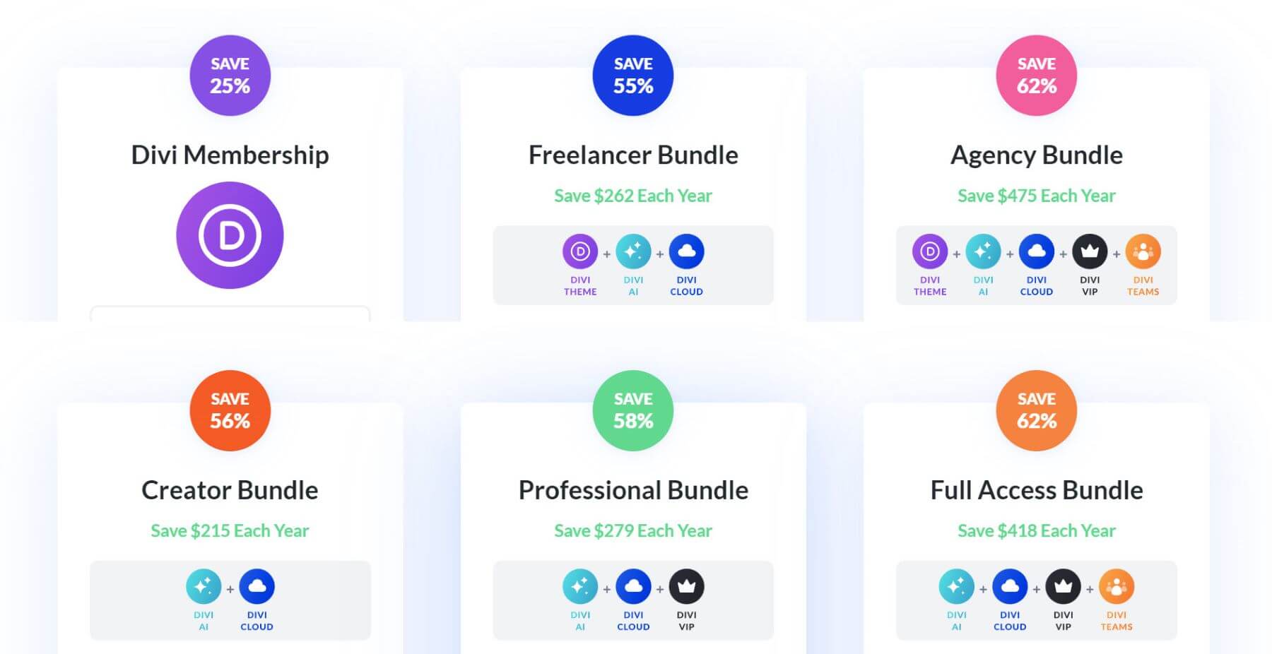 Divi Pricing Bundles