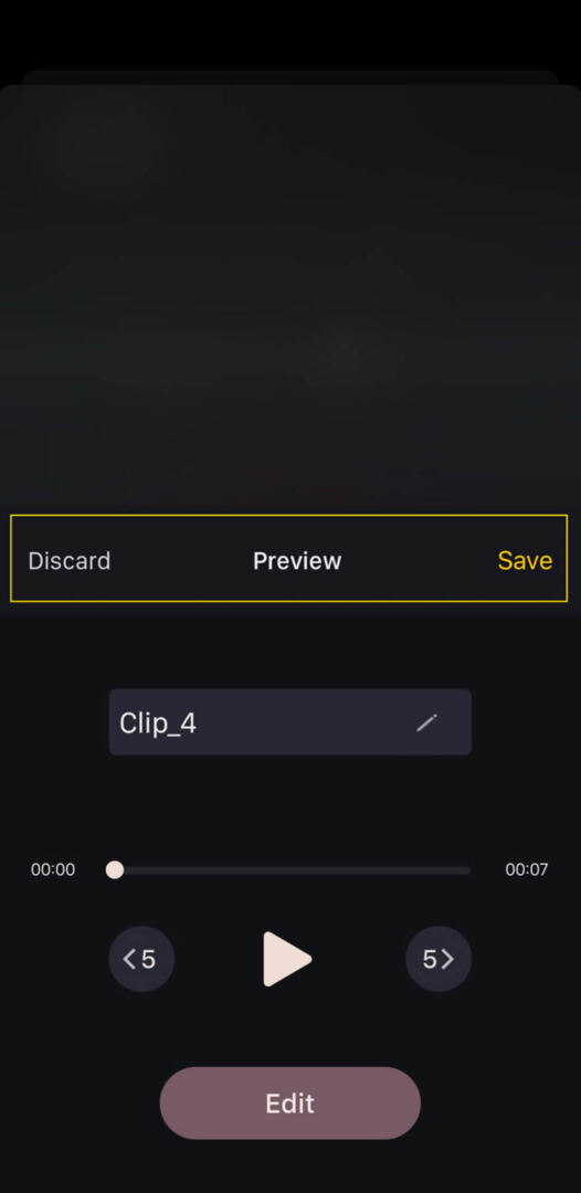 Preview, Save, or Discard Options in AudiOn