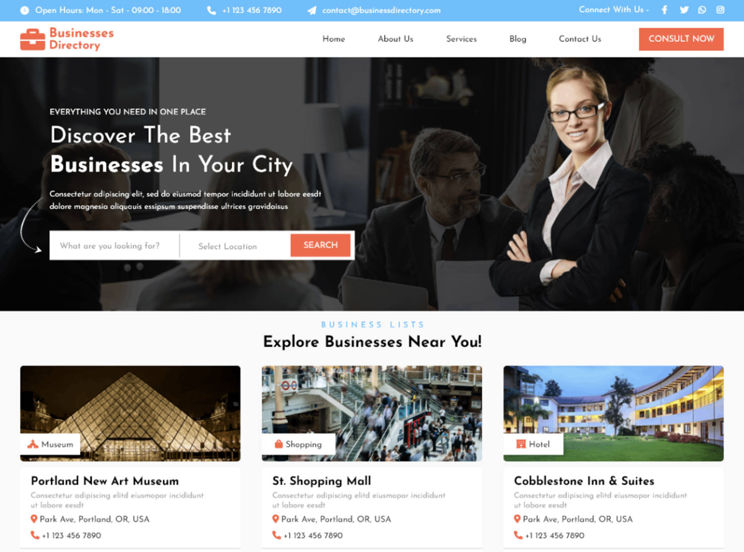 Business Directory Elementor WordPress Theme