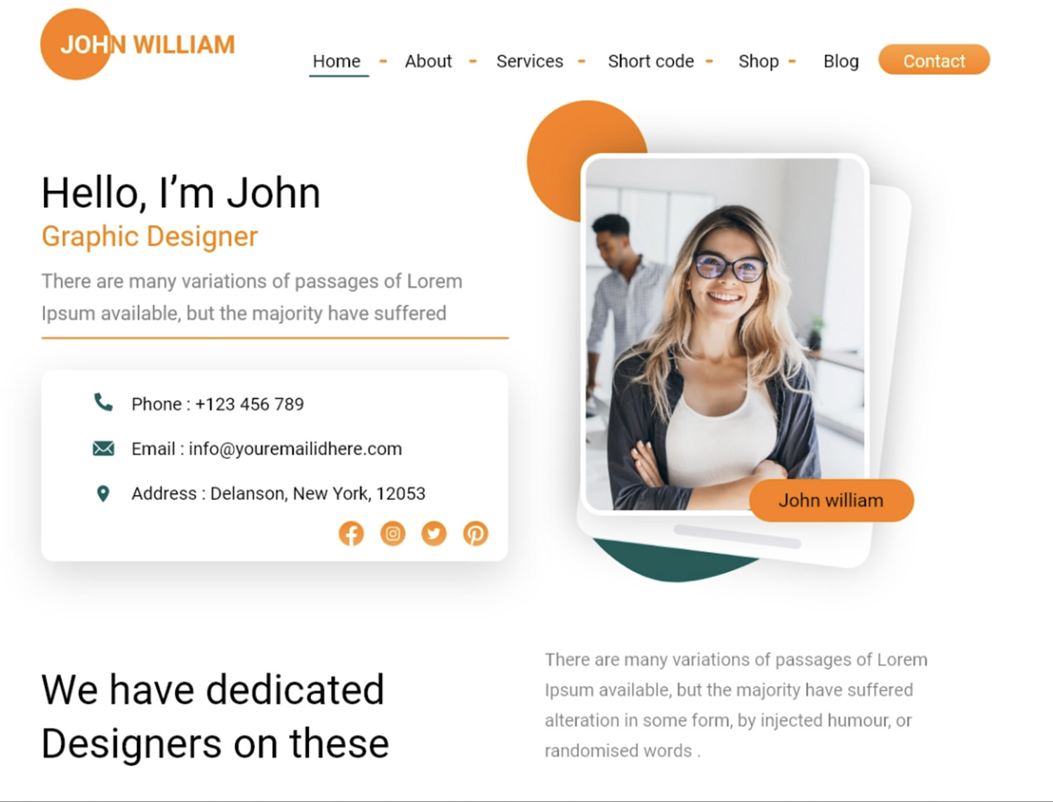 Freelancer Portfolio WordPress Theme