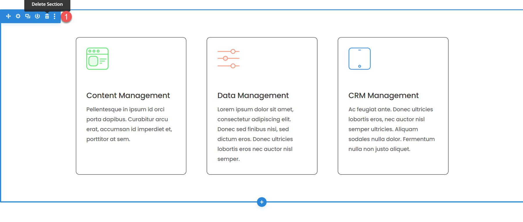 How to Create Floating Blurb Modules with Divi Delete Section