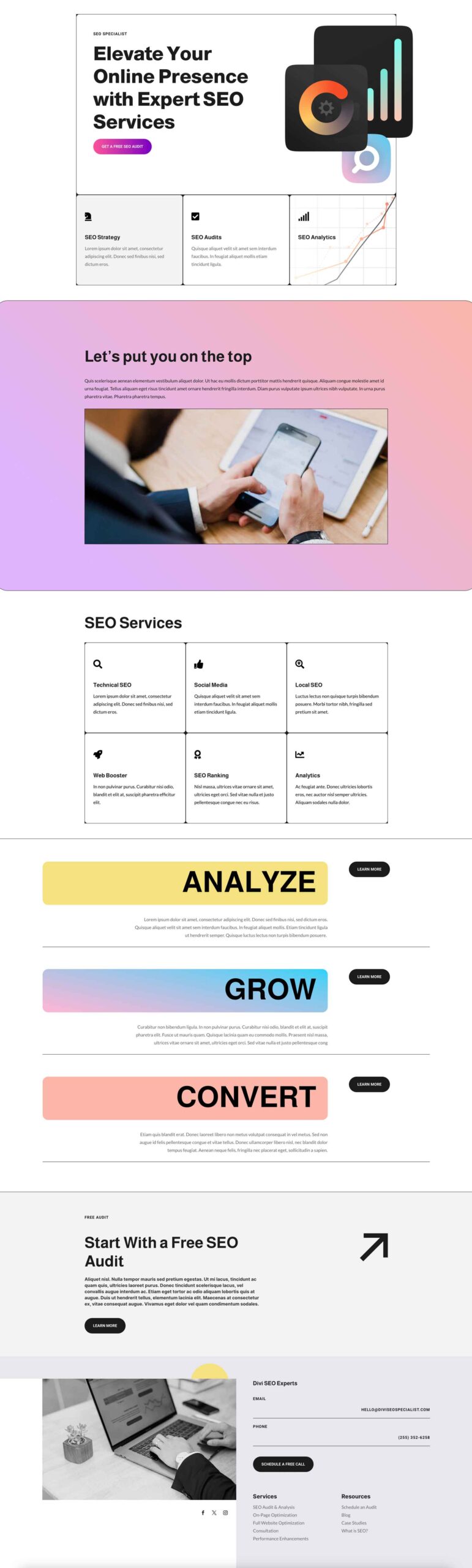 SEO Specialist layout pack