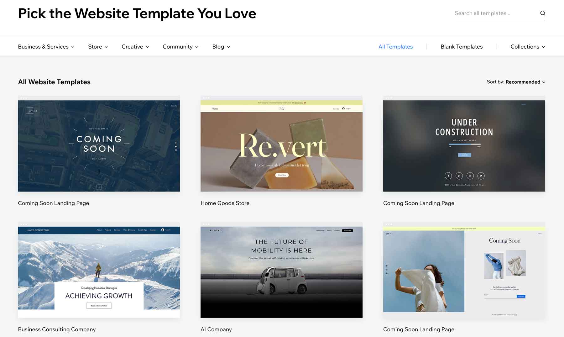 Wix templates