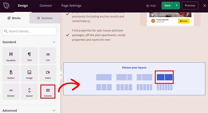 Add the Column Block in SeedProd