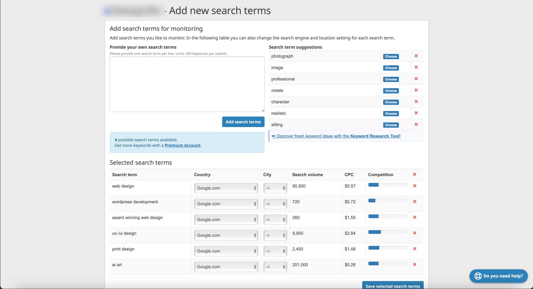 keyword tracking