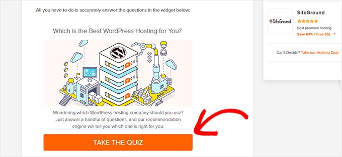 WordPress hosting recommendation engine