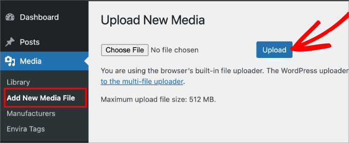 upload media files