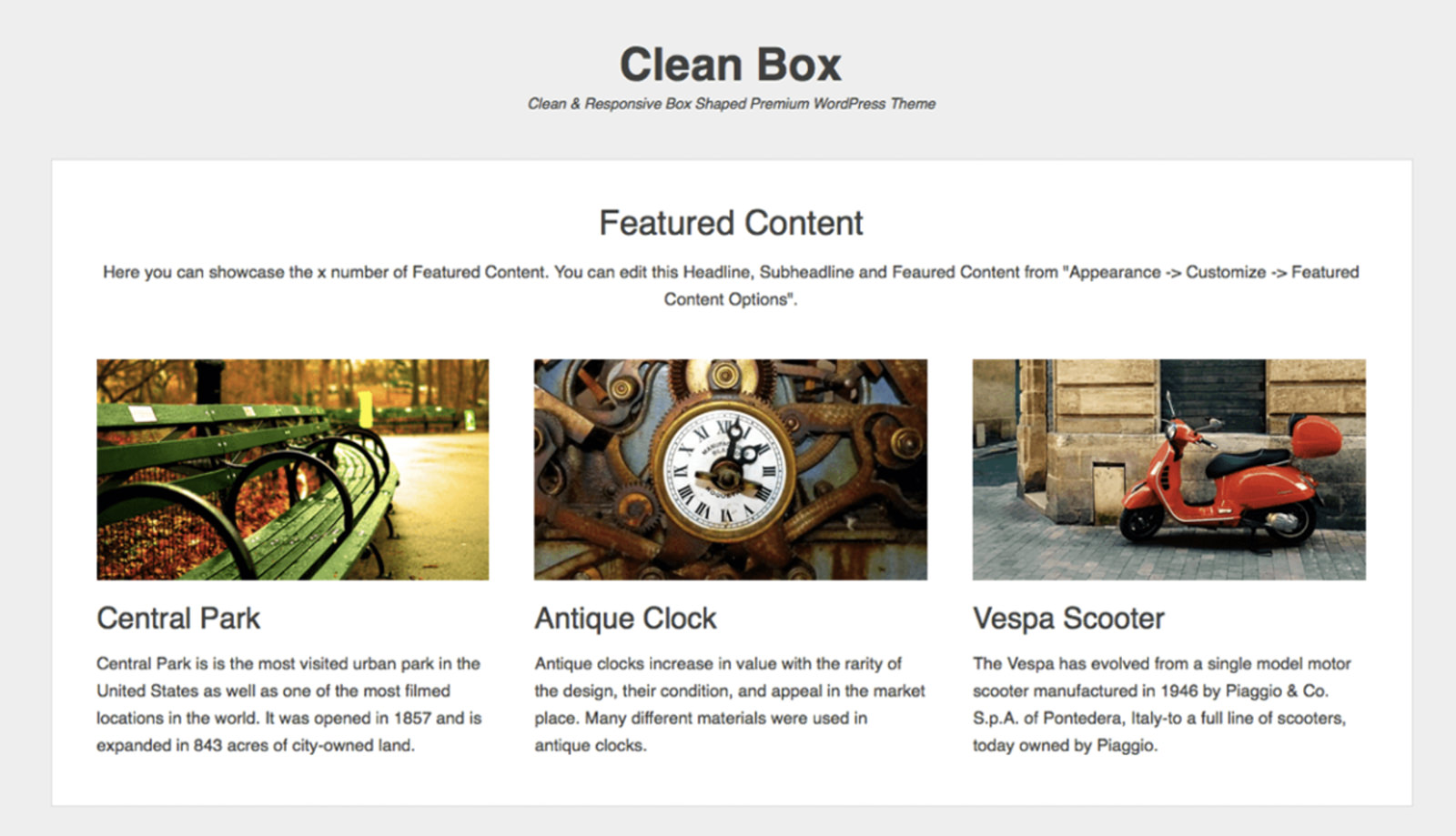 Clean Box WordPress Theme