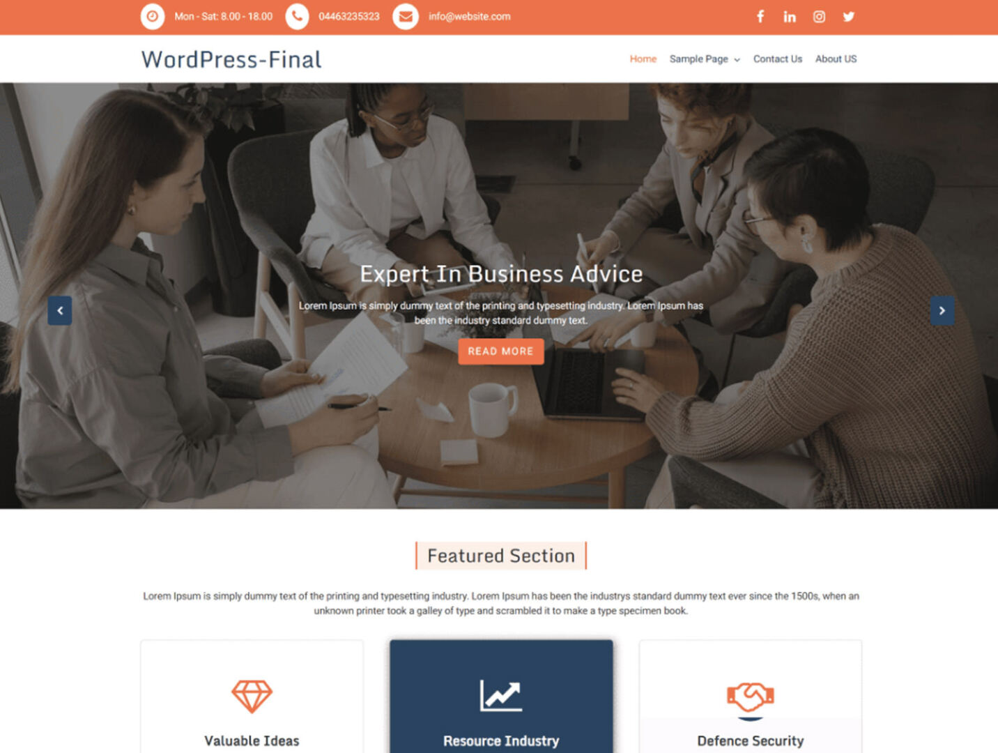 Goldy Business WordPress Theme