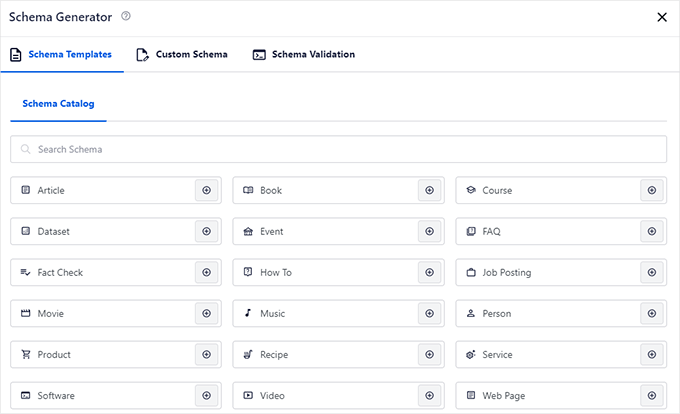 Choose schema type