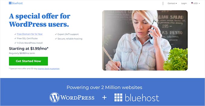 Bluehost website