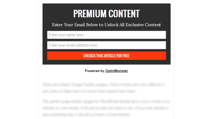 Content locking OptinMonster