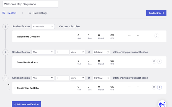 Creating a drip sequence