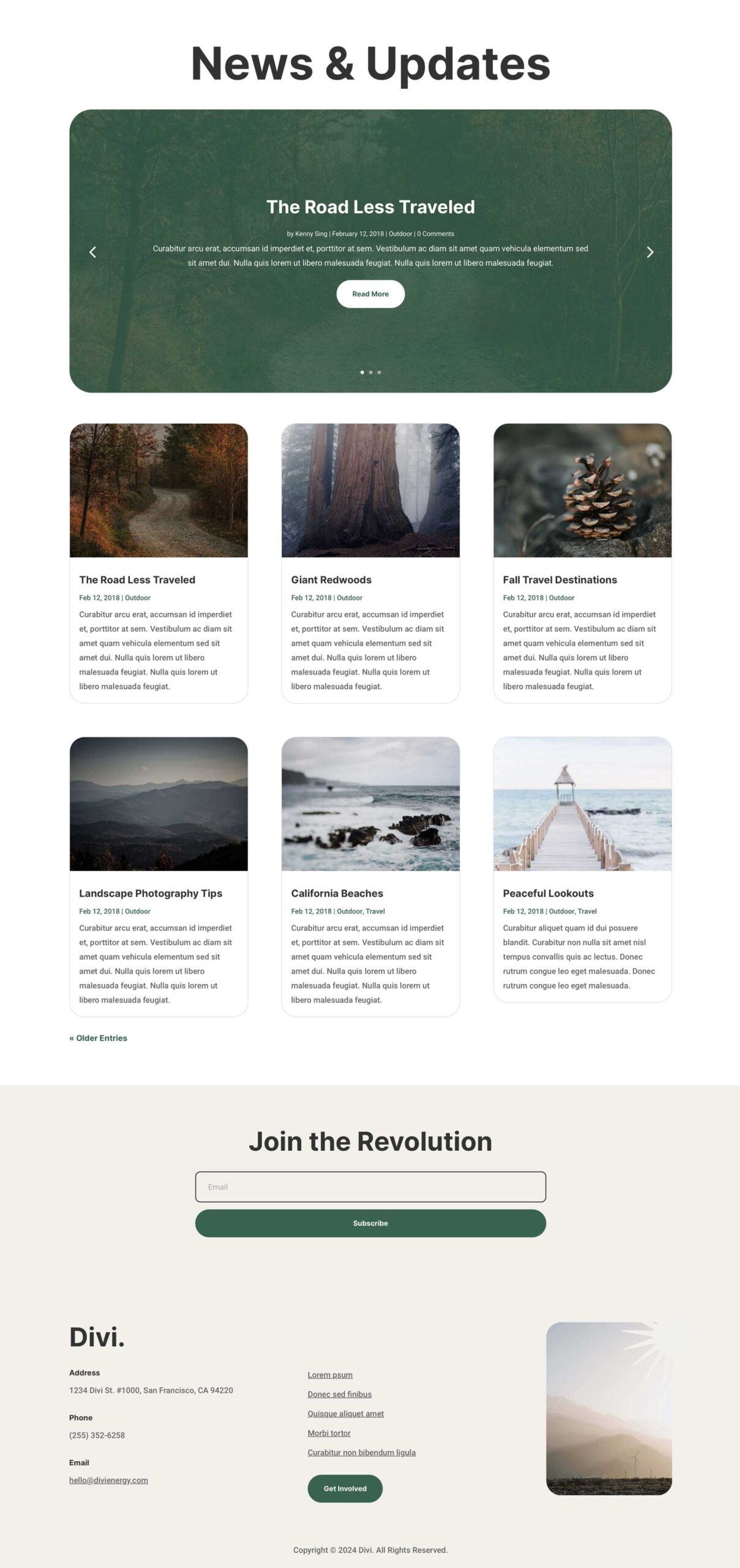 Sustainable Energy Layout Pack for Divi