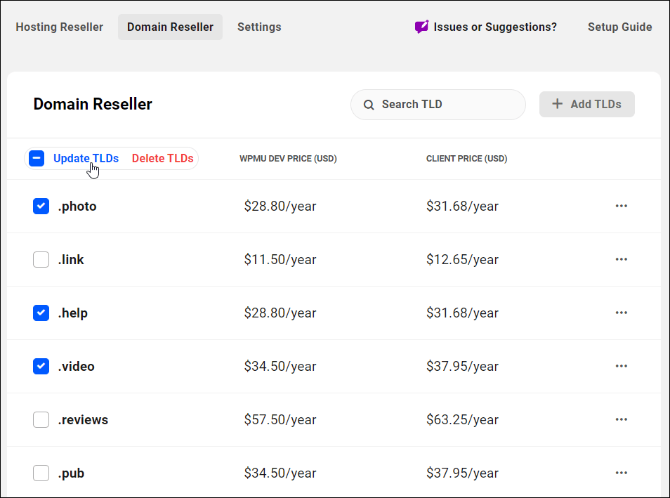 Update TLD markup - bulk