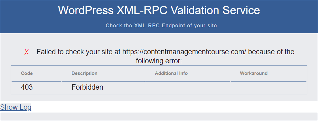 XML-RPC Validation tool.