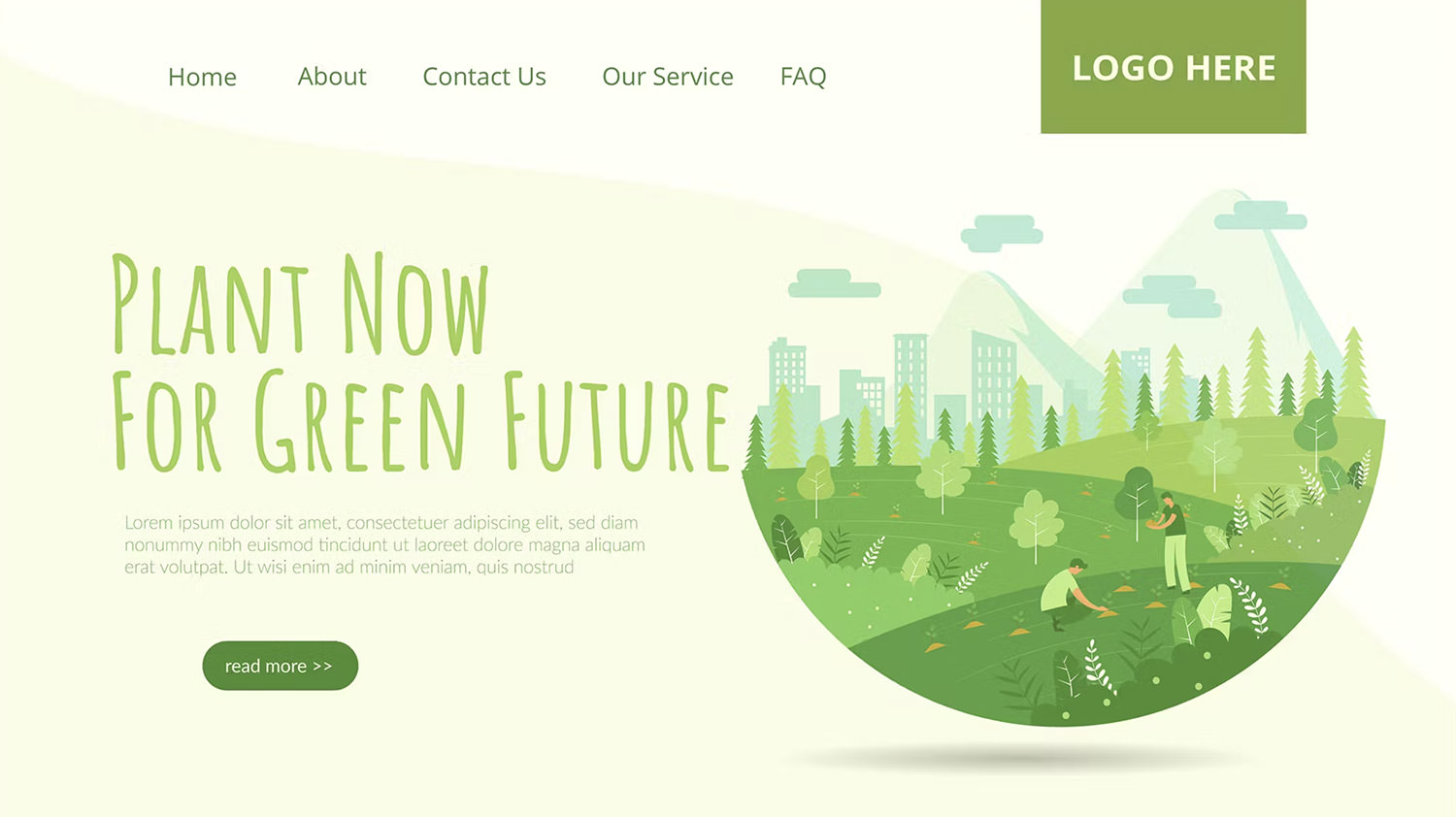 Go Green Landing Page