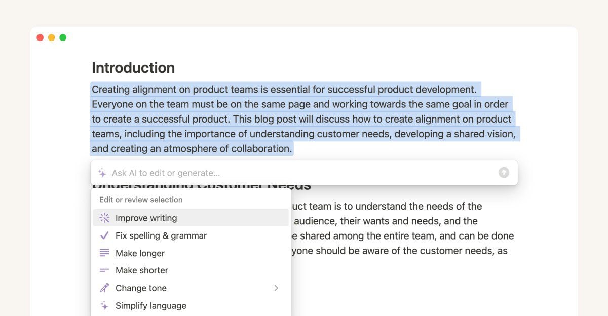Notion AI for AI Writing Help