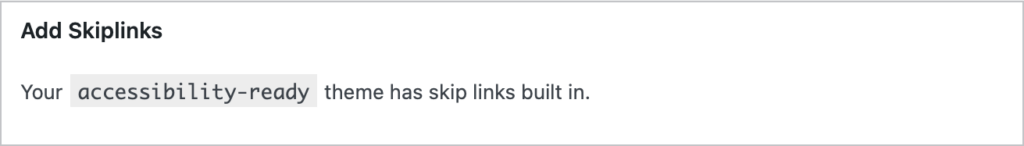 WP Accessibility Add Skiplinks