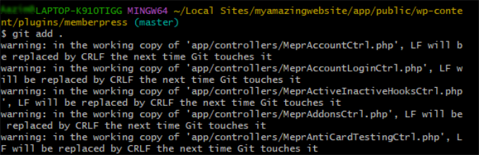 Enter git add command