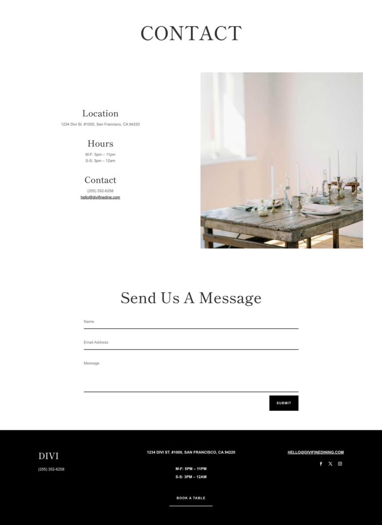 Fine Dining Layout Pack for Divi