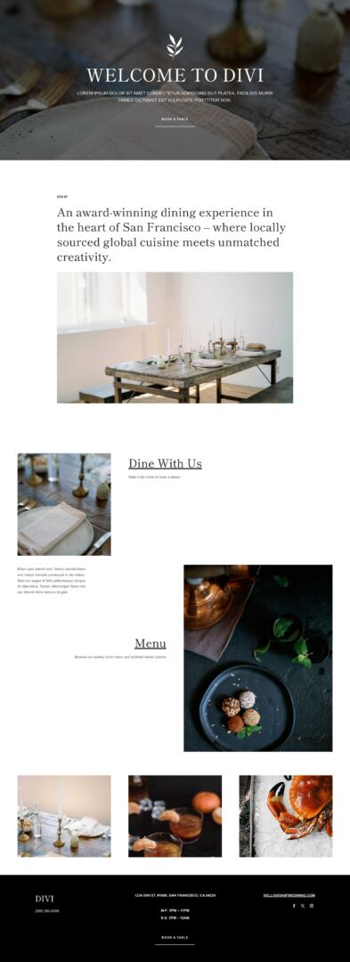 Fine Dining Layout Pack for Divi