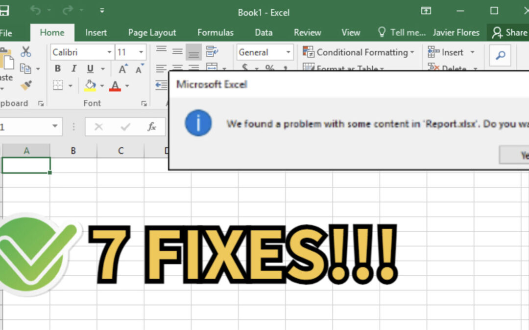 7 Tactics to Repair “We Discovered a Downside With Some Content material in Excel” Error