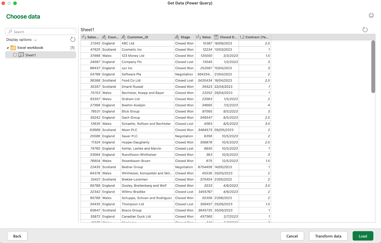 Power Query will import the data into a new tab on your existing spreadsheet