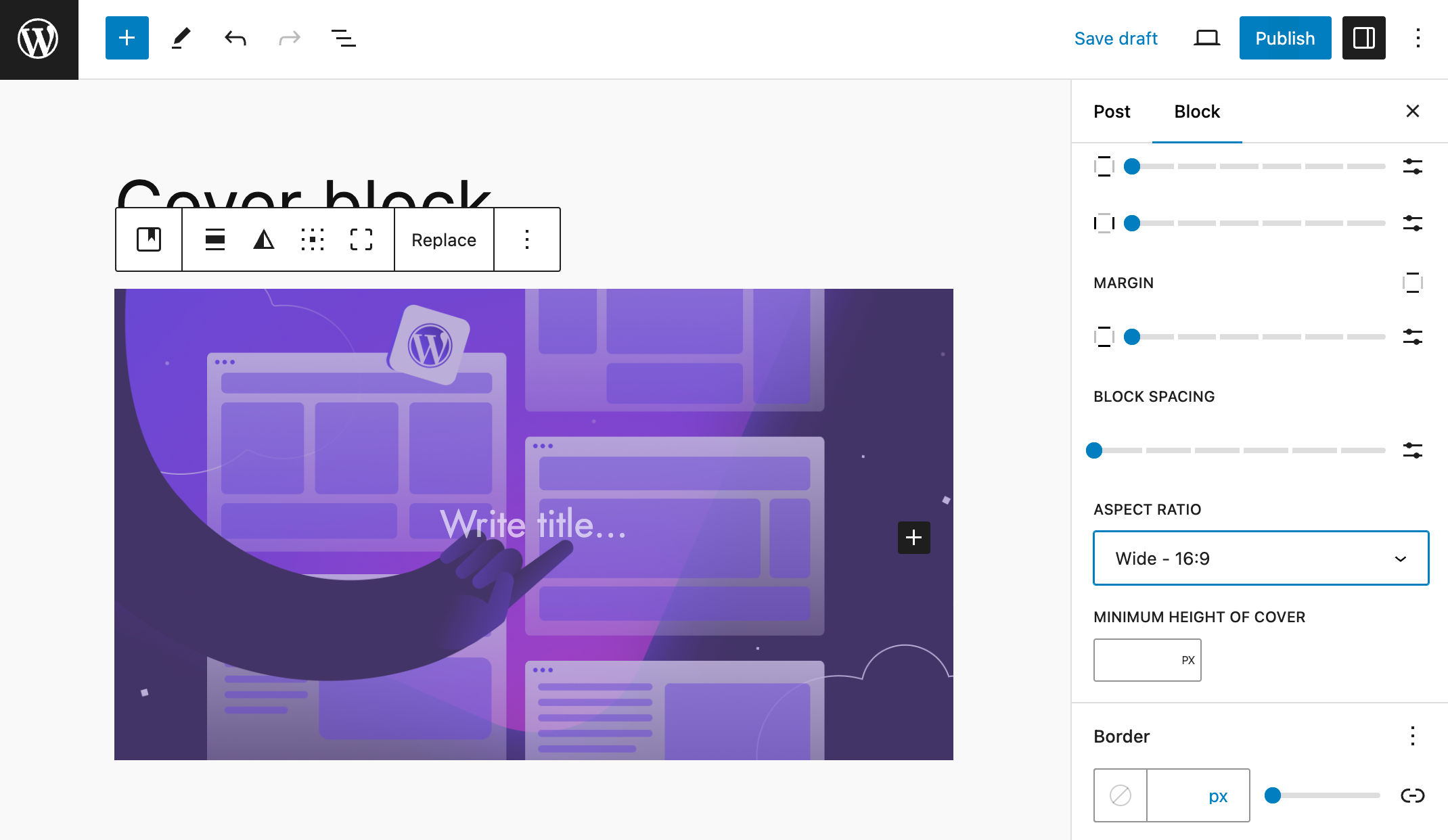 The Aspect ratio control for the Cover Block