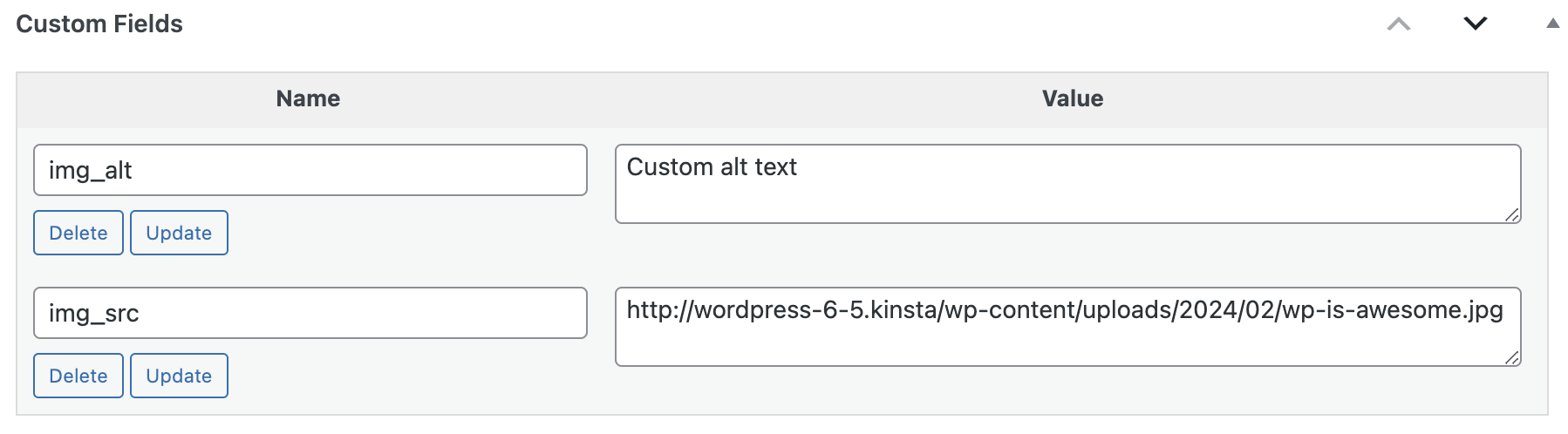 Two custom fields