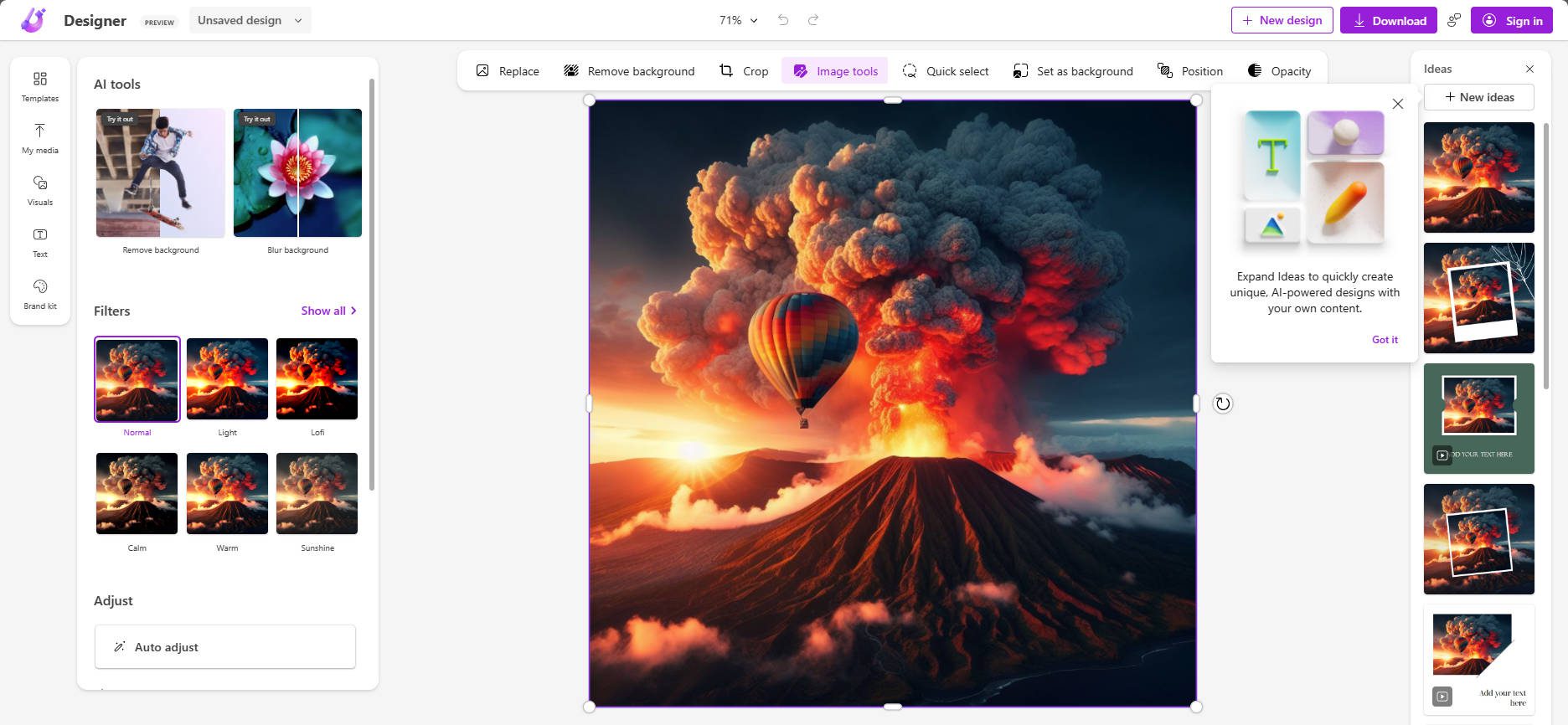 Edit AI Images with Microsoft Designer