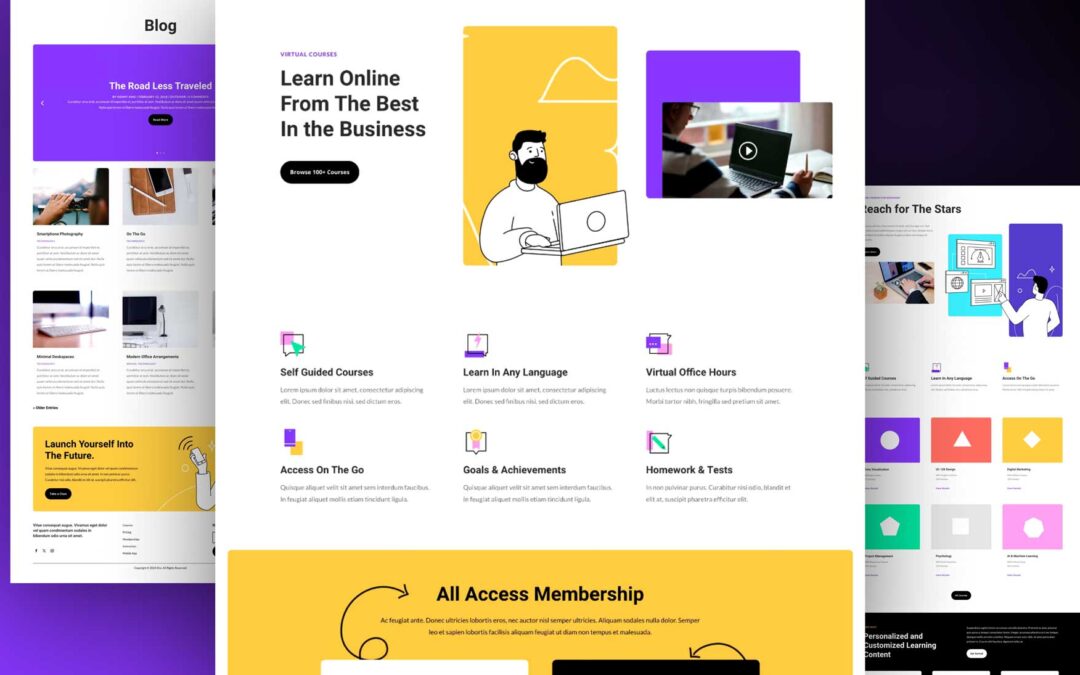 Get a Free Online Learning Layout Pack for Divi